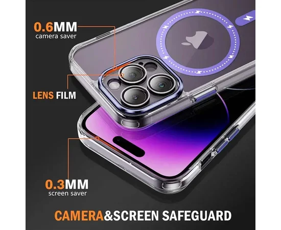 Чохол TPU+PC Colorful with MagSafe для Apple iPhone 13 Pro (6.1") Purple