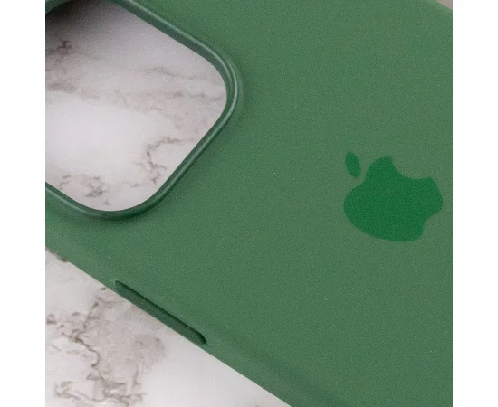 Чохол Silicone case (AAA) full with Magsafe and Animation для Apple iPhone 13 Pro (6.1") Зелений / Clover