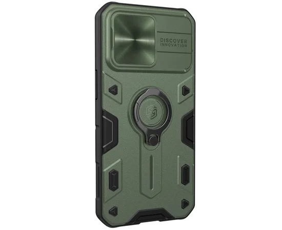 TPU+PC чехол Nillkin CamShield Armor no logo (шторка на камеру) для Apple iPhone 13 Pro (6.1") Зеленый