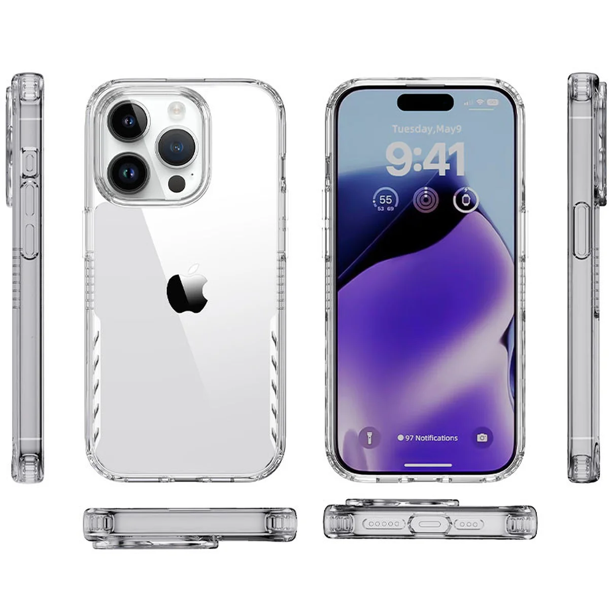 Чохол TPU+PC Multi-Color для Apple iPhone 13 Pro (6.1") Clear