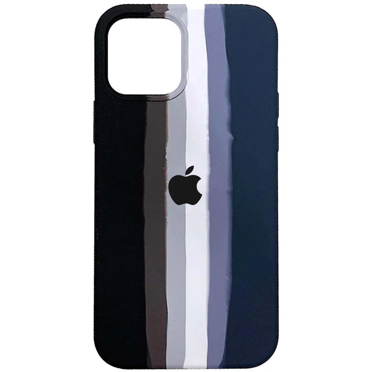 Чехол Silicone case Full Rainbow для Apple iPhone 13 Pro (6.1") Черный / Синий