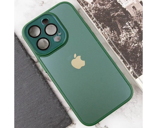 Чехол TPU+Glass Sapphire Midnight для Apple iPhone 13 Pro (6.1") Зеленый / Forest green