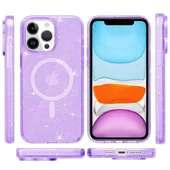 Чехол TPU Galaxy Sparkle (MagFit) для Apple iPhone 13 Pro (6.1") Purple+Glitter