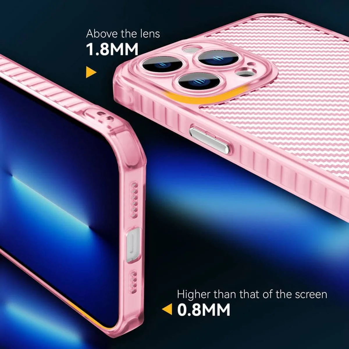 Чохол TPU Ease Carbon для Apple iPhone 13 Pro (6.1") Рожевий / Прозорий
