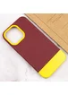 Чохол TPU+PC Bichromatic для Apple iPhone 13 Pro (6.1") Brown burgundy / Yellow
