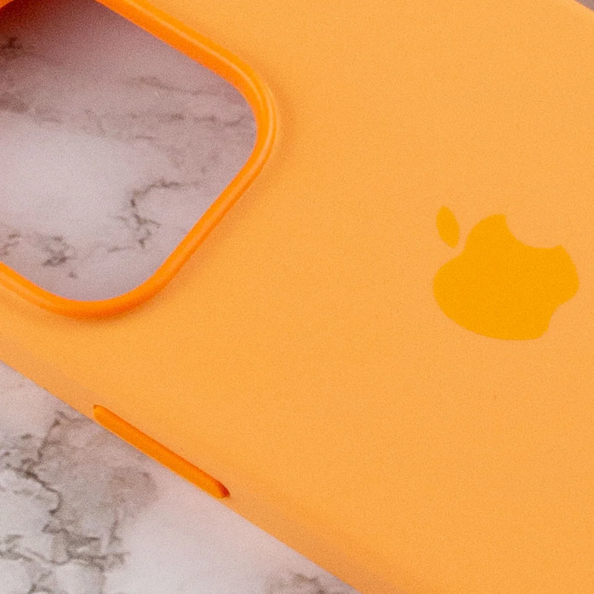Чехол Silicone case (AAA) full with Magsafe and Animation для Apple iPhone 13 Pro (6.1") Оранжевый / Marigold