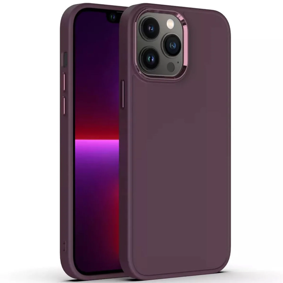 TPU чехол Bonbon Metal Style для Apple iPhone 13 Pro (6.1") Бордовый / Plum