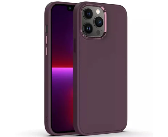 TPU чехол Bonbon Metal Style для Apple iPhone 13 Pro (6.1") Бордовый / Plum