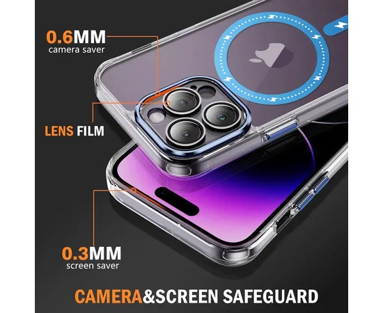 Чехол TPU+PC Colorful with MagSafe для Apple iPhone 13 Pro (6.1") Blue