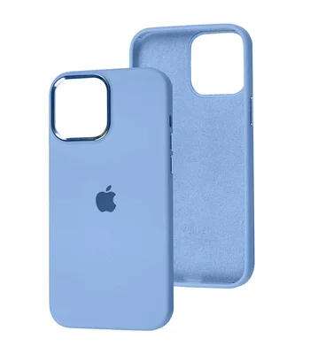 Чохол Silicone Case Metal Buttons (AA) для Apple iPhone 13 Pro (6.1") Синій / Blue Fog