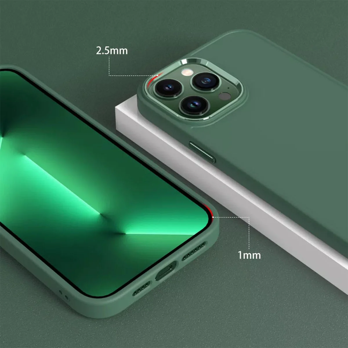 TPU чохол Bonbon Metal Style для Apple iPhone 13 Pro (6.1") Зелений / Pine green