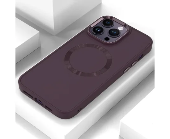TPU чехол Bonbon Metal Style with MagSafe для Apple iPhone 13 Pro (6.1") Бордовый / Plum