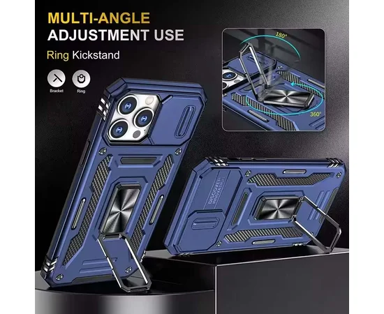 Ударопрочный чехол Camshield Army Ring для Apple iPhone 13 Pro (6.1") Синий / Navy