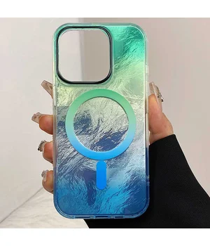 Чехол TPU Shiny Mountain (MagFit) для Apple iPhone 13 Pro (6.1") Green / Blue