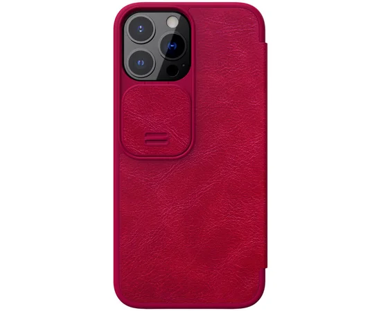 Кожаный чехол (книжка) Nillkin Qin Pro Camshield для Apple iPhone 13 Pro (6.1") Красный