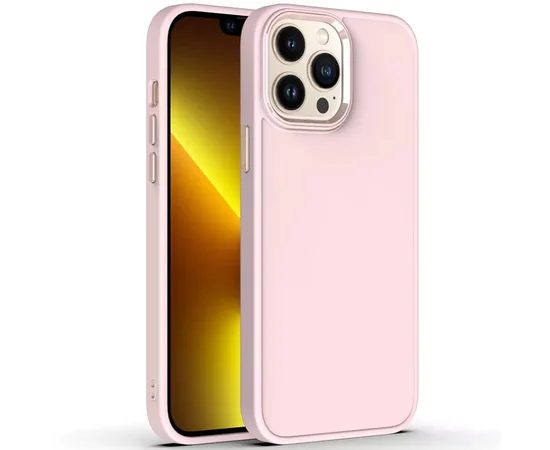 TPU чохол Bonbon Metal Style для Apple iPhone 13 Pro (6.1") Рожевий / Light pink