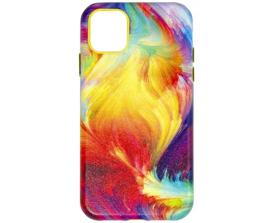 Кожаный чехол Colour Splash для Apple iPhone 13 Pro (6.1") Yellow / Red