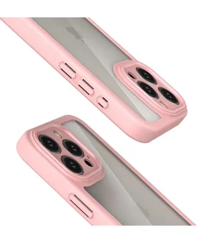 TPU чехол Transparent + Colour 1,5mm для Apple iPhone 13 Pro (6.1") Pink