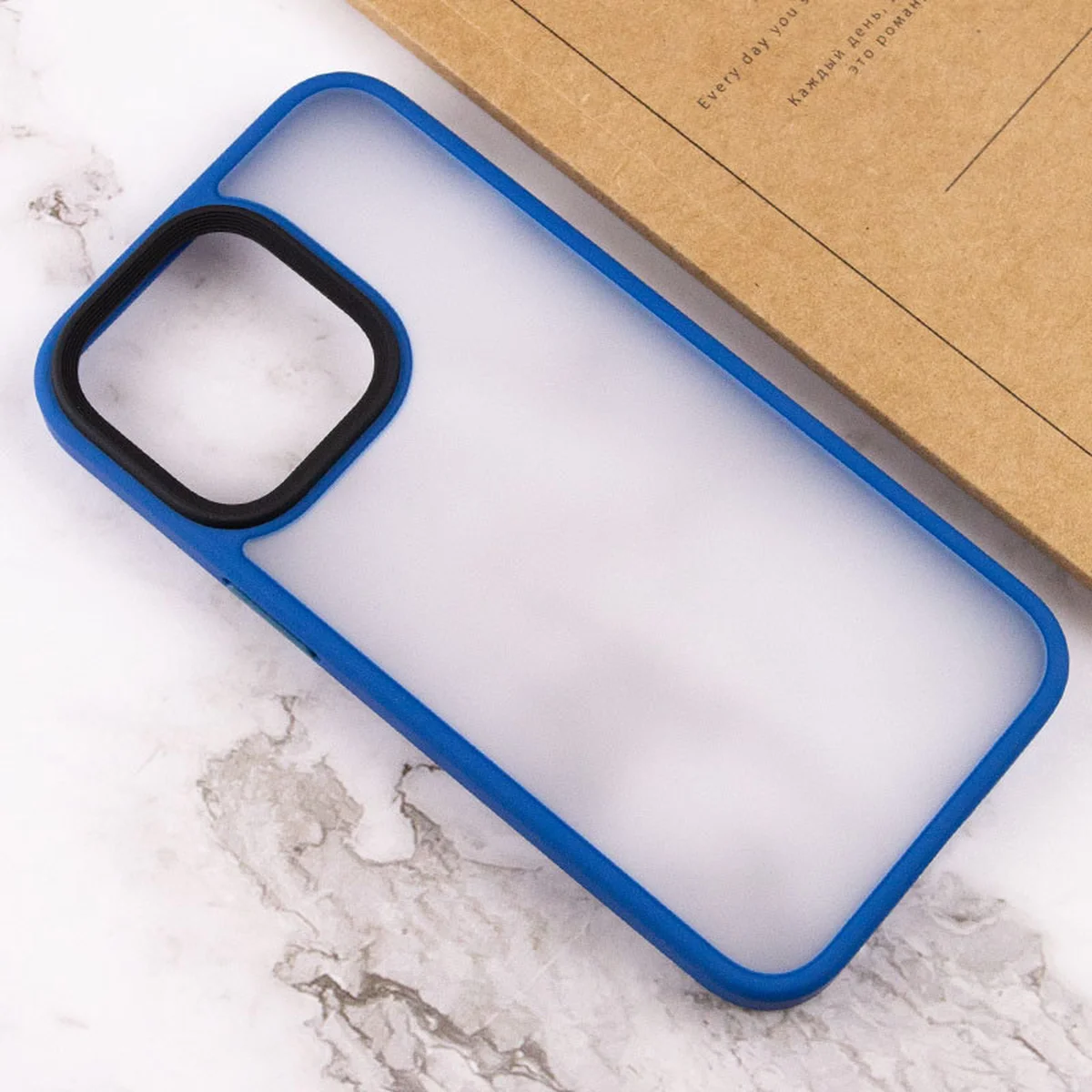 TPU+PC чехол Metal Buttons для Apple iPhone 13 Pro (6.1") Голубой