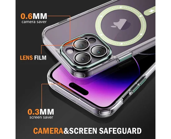 Чехол TPU+PC Colorful with MagSafe для Apple iPhone 13 Pro (6.1") Green