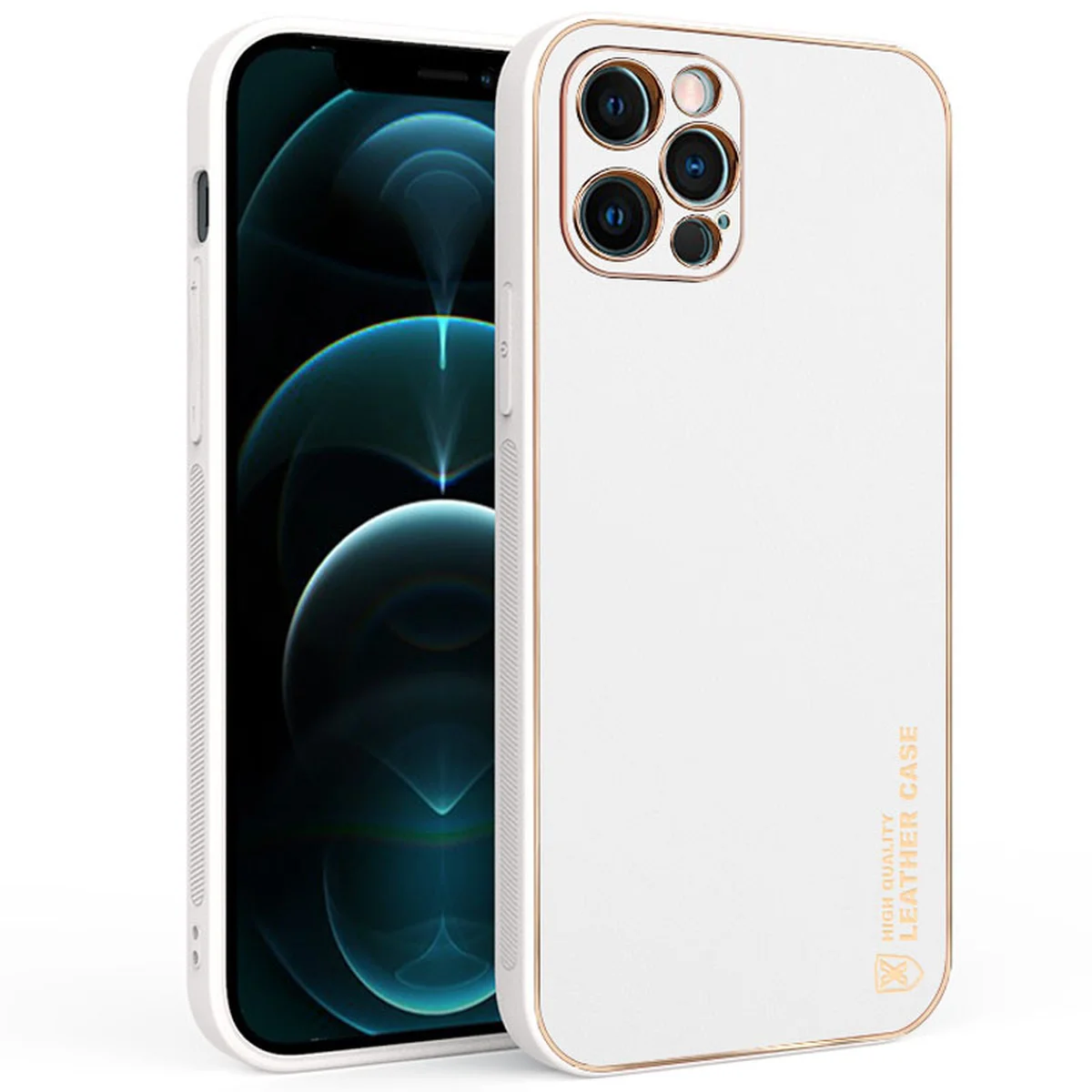 Кожаный чехол Xshield для Apple iPhone 13 Pro (6.1") Белый / White
