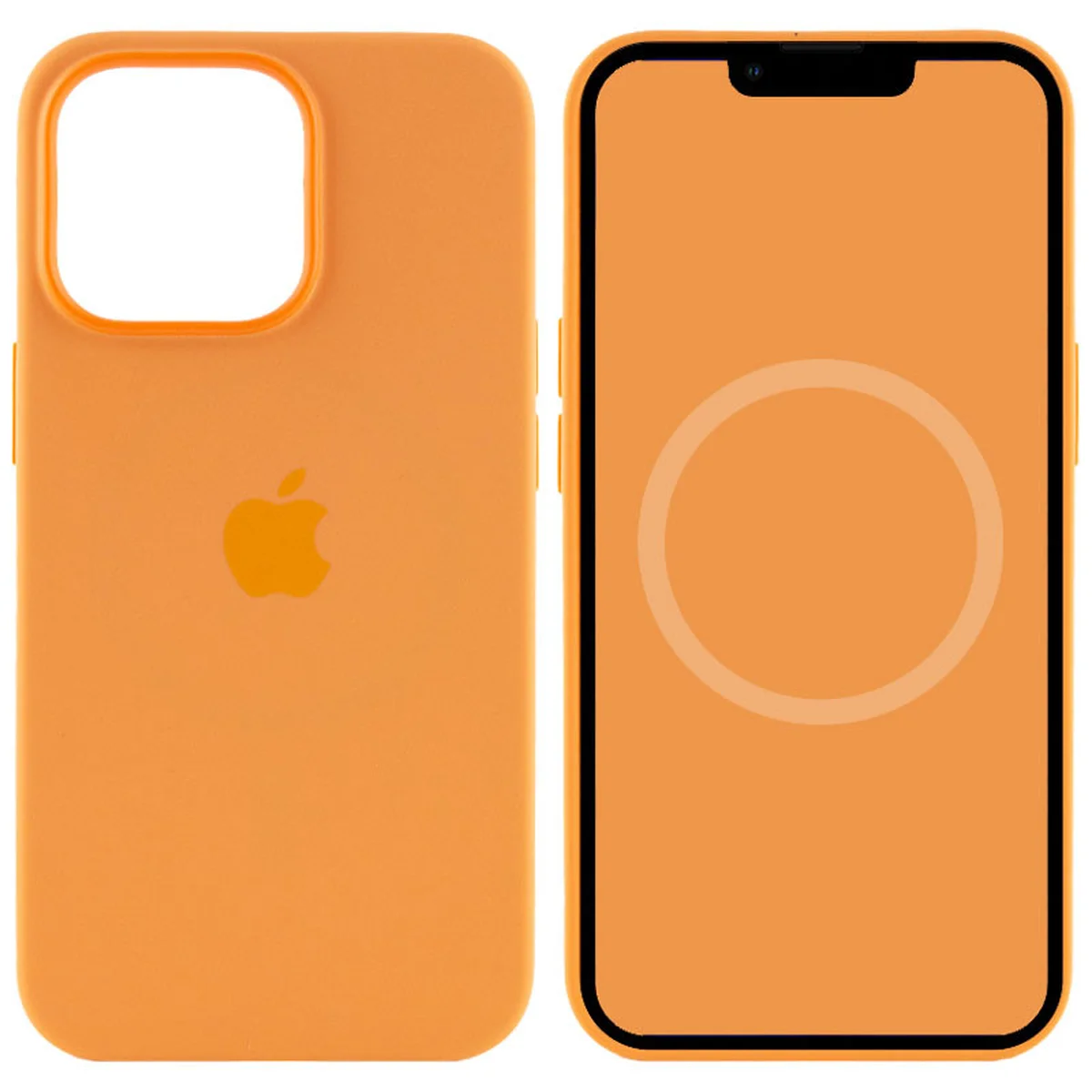 Чехол Silicone case (AAA) full with Magsafe and Animation для Apple iPhone 13 Pro (6.1") Оранжевый / Marigold