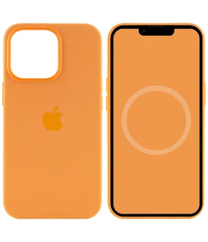 Чохол Silicone case (AAA) full with Magsafe and Animation для Apple iPhone 13 Pro (6.1") Помаранчевий / Marigold