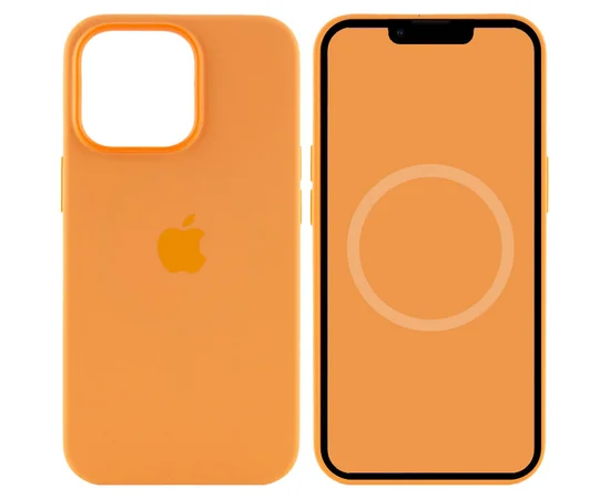 Чохол Silicone case (AAA) full with Magsafe and Animation для Apple iPhone 13 Pro (6.1") Помаранчевий / Marigold