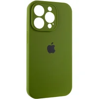Чехол Silicone Case Full Camera Protective (AA) для Apple iPhone 13 Pro (6.1") Зеленый / Dark Olive