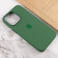 Чехол Silicone case (AAA) full with Magsafe and Animation для Apple iPhone 13 Pro (6.1") Зеленый / Clover