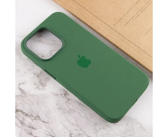 Чохол Silicone case (AAA) full with Magsafe and Animation для Apple iPhone 13 Pro (6.1") Зелений / Clover