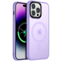TPU+PC чехол Metal Buttons with MagSafe Colorful для Apple iPhone 13 Pro (6.1") Сиреневый