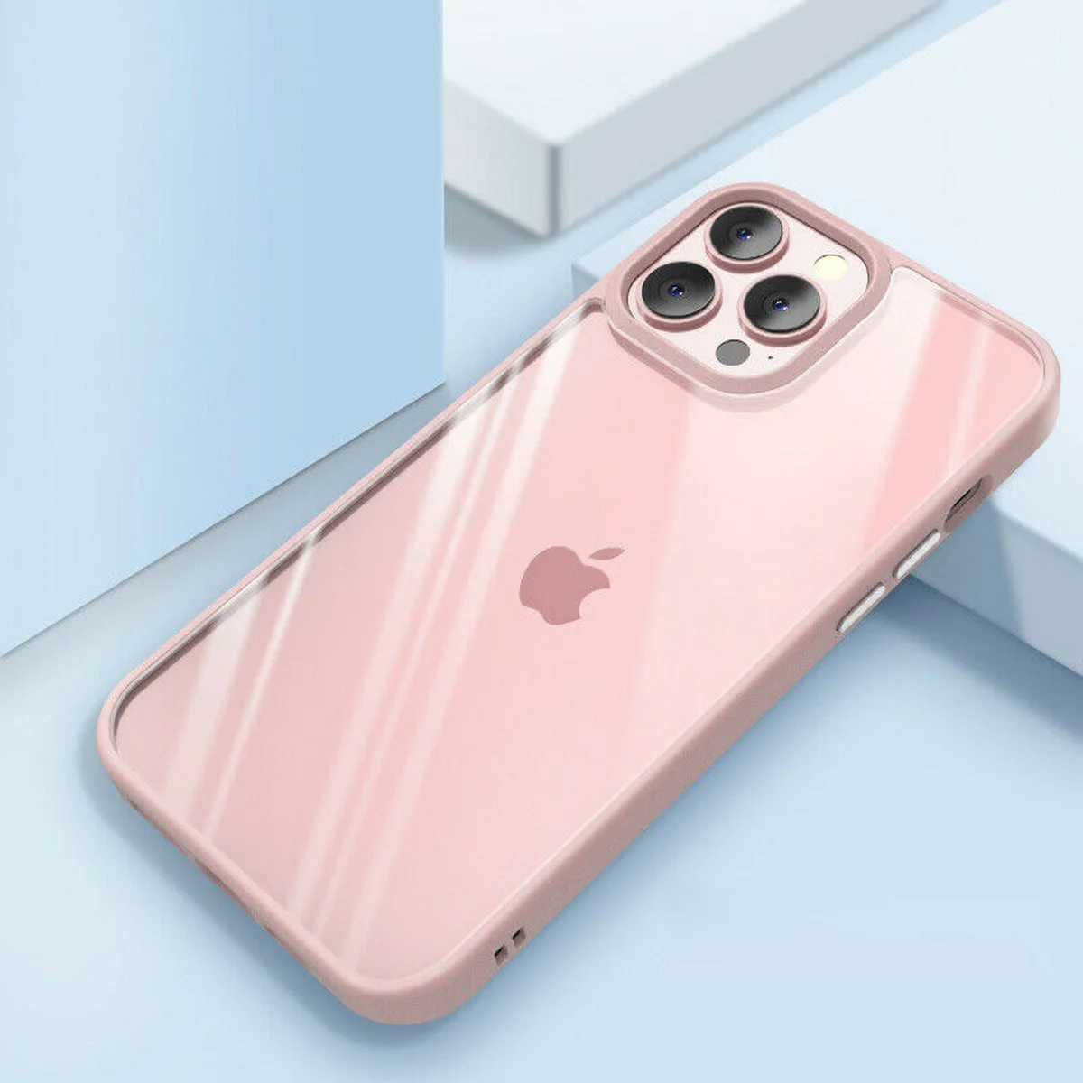 TPU+PC чохол Chrome Buttons для Apple iPhone 13 Pro (6.1") Рожевий