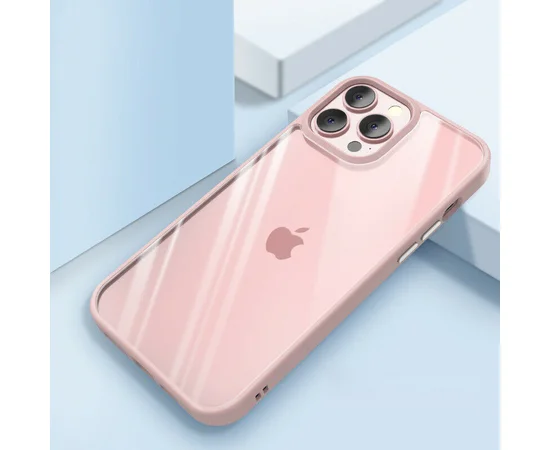 TPU+PC чехол Chrome Buttons для Apple iPhone 13 Pro (6.1") Розовый