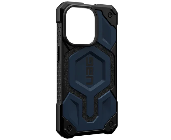 Ударопрочный чехол UAG Monarch Pro with MagSafe Leather для Apple iPhone 13 Pro (6.1") Синий