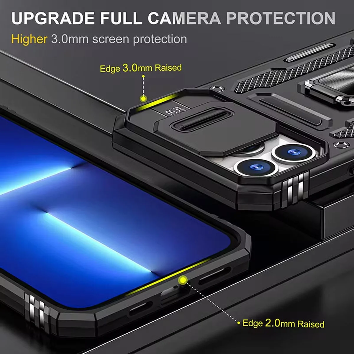 Удароміцний чохол Camshield Army Ring для Apple iPhone 13 Pro (6.1") Чорний / Black