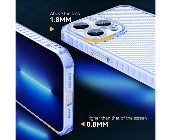 Чехол TPU Ease Carbon color series для Apple iPhone 13 Pro (6.1") Синий / Прозрачный