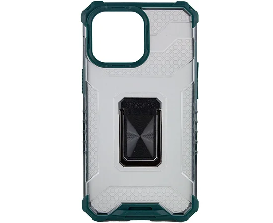 Ударопрочный чехол Transformer CrystalRing для Apple iPhone 13 Pro (6.1") Темно-зеленый