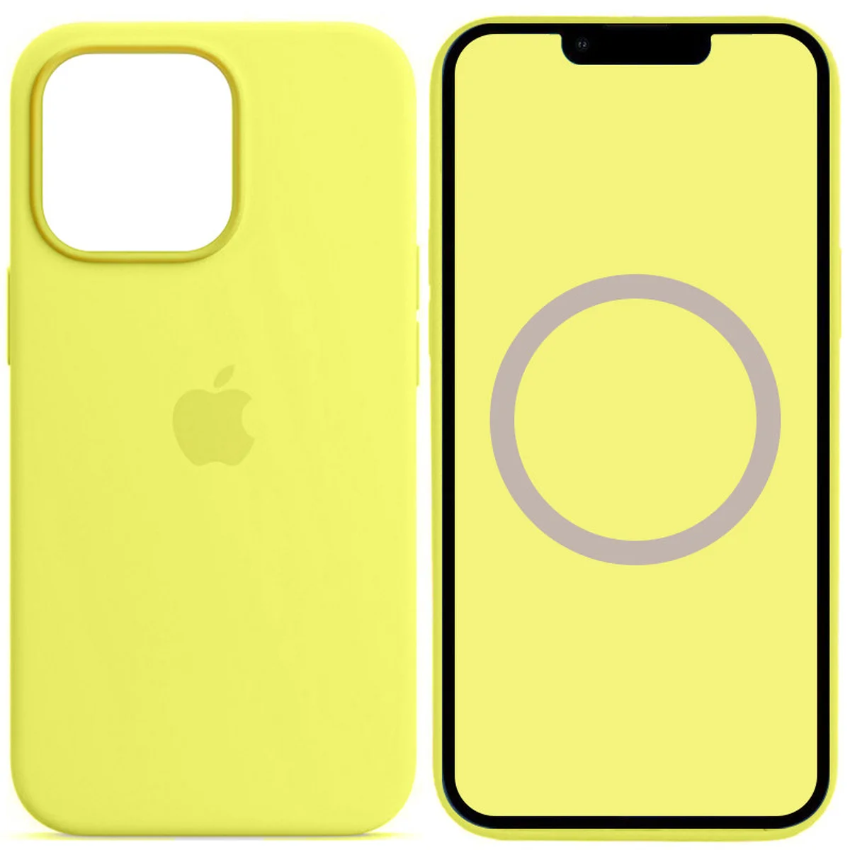 Чехол Silicone case (AAA) full with Magsafe and Animation для Apple iPhone 13 Pro (6.1") Желтый / Lemon Zest