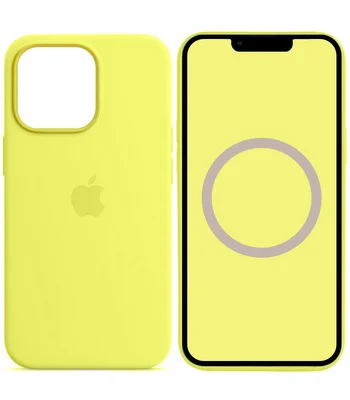 Чехол Silicone case (AAA) full with Magsafe and Animation для Apple iPhone 13 Pro (6.1") Желтый / Lemon Zest