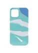 Чехол Silicone case full Aquarelle для Apple iPhone 13 Pro (6.1") Бирюзово-белый