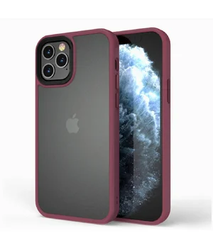 TPU+PC чехол Metal Buttons для Apple iPhone 13 Pro (6.1") Бордовый