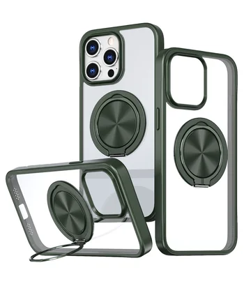 TPU+PC чохол Metal Ring with MagSafe для Apple iPhone 13 Pro (6.1") Зелений