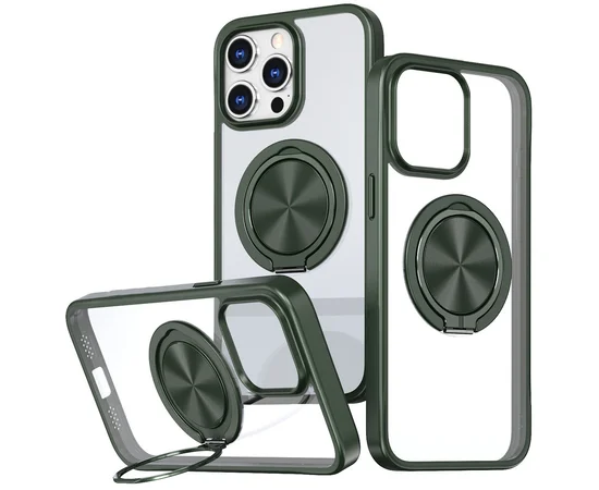 TPU+PC чехол Metal Ring with MagSafe для Apple iPhone 13 Pro (6.1") Зеленый