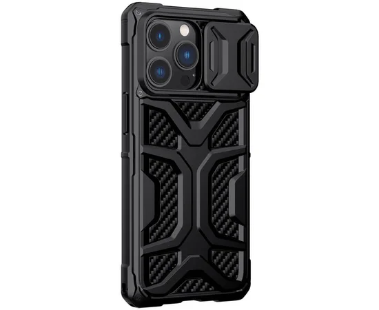 TPU+PC чехол Nillkin CamShield Adventurer (шторка на камеру) для Apple iPhone 13 Pro (6.1") Черный