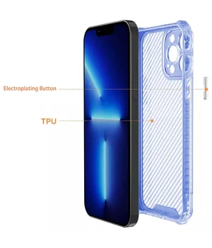 Чохол TPU Ease Carbon для Apple iPhone 13 Pro (6.1") Синій / Прозорий