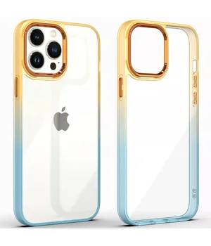 Чехол TPU+PC Fresh sip series для Apple iPhone 13 Pro (6.1") Бирюзовый / Оранжевый