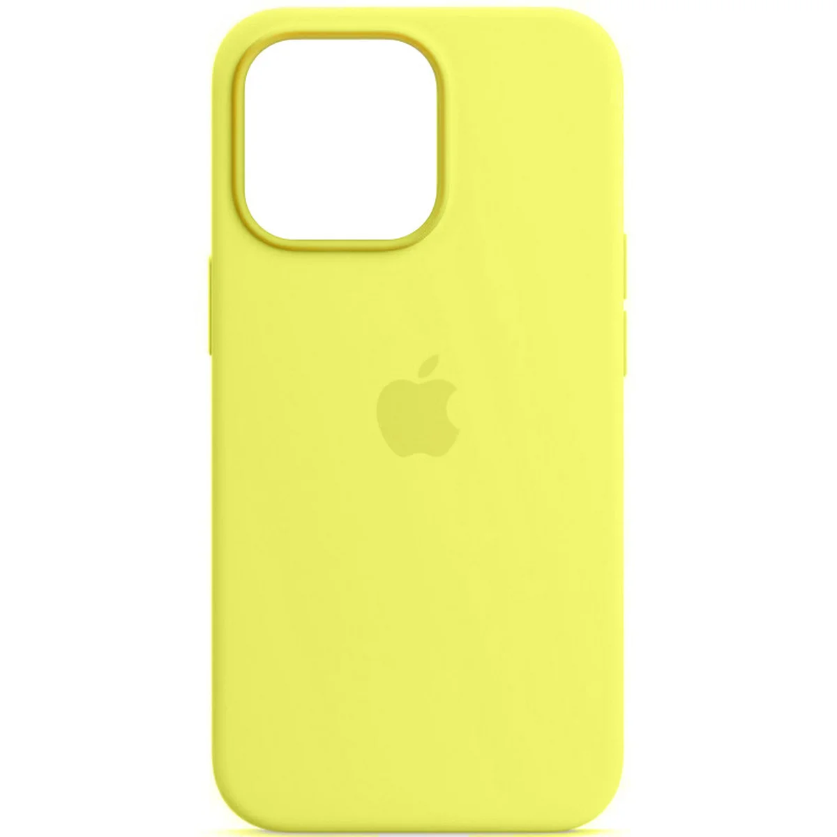Чехол Silicone case (AAA) full with Magsafe and Animation для Apple iPhone 13 Pro (6.1") Желтый / Lemon Zest