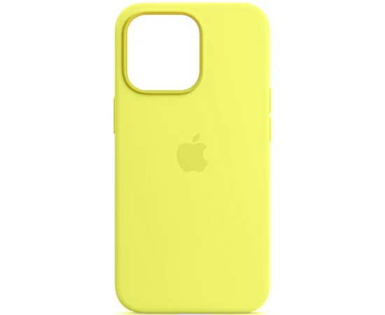 Чехол Silicone case (AAA) full with Magsafe and Animation для Apple iPhone 13 Pro (6.1") Желтый / Lemon Zest