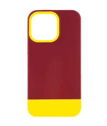 Чохол TPU+PC Bichromatic для Apple iPhone 13 Pro (6.1") Brown burgundy / Yellow